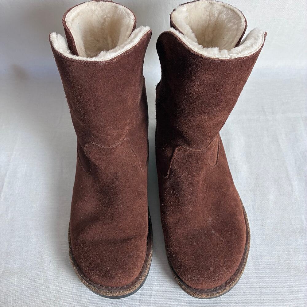 Birkenstock Bakki Suede Shearling Mid Calf Boots Dark Brown Women EU 40 US 9